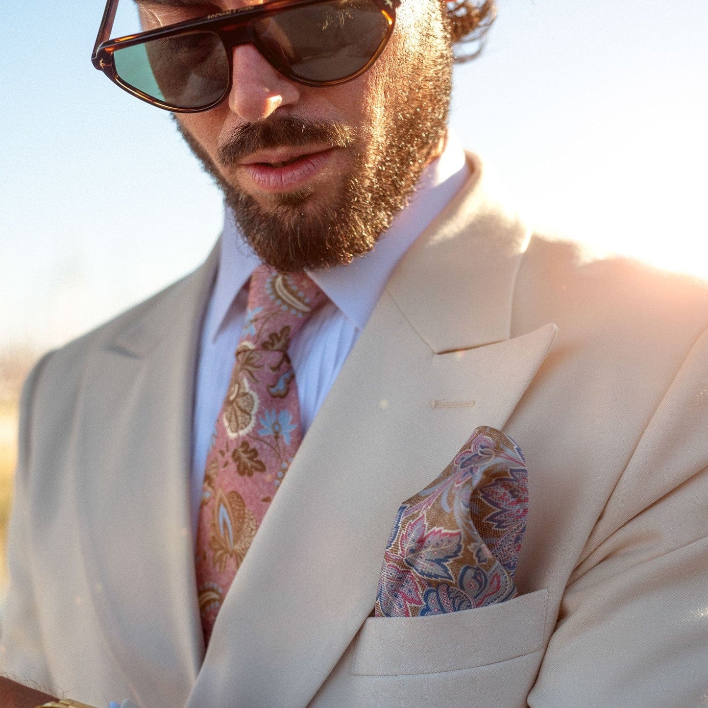 Medici - Printed Silk Tie - Pink