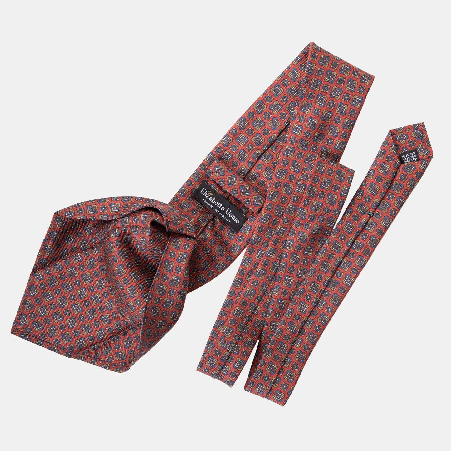 Parma - Printed Madder Silk Tie - Barn Red