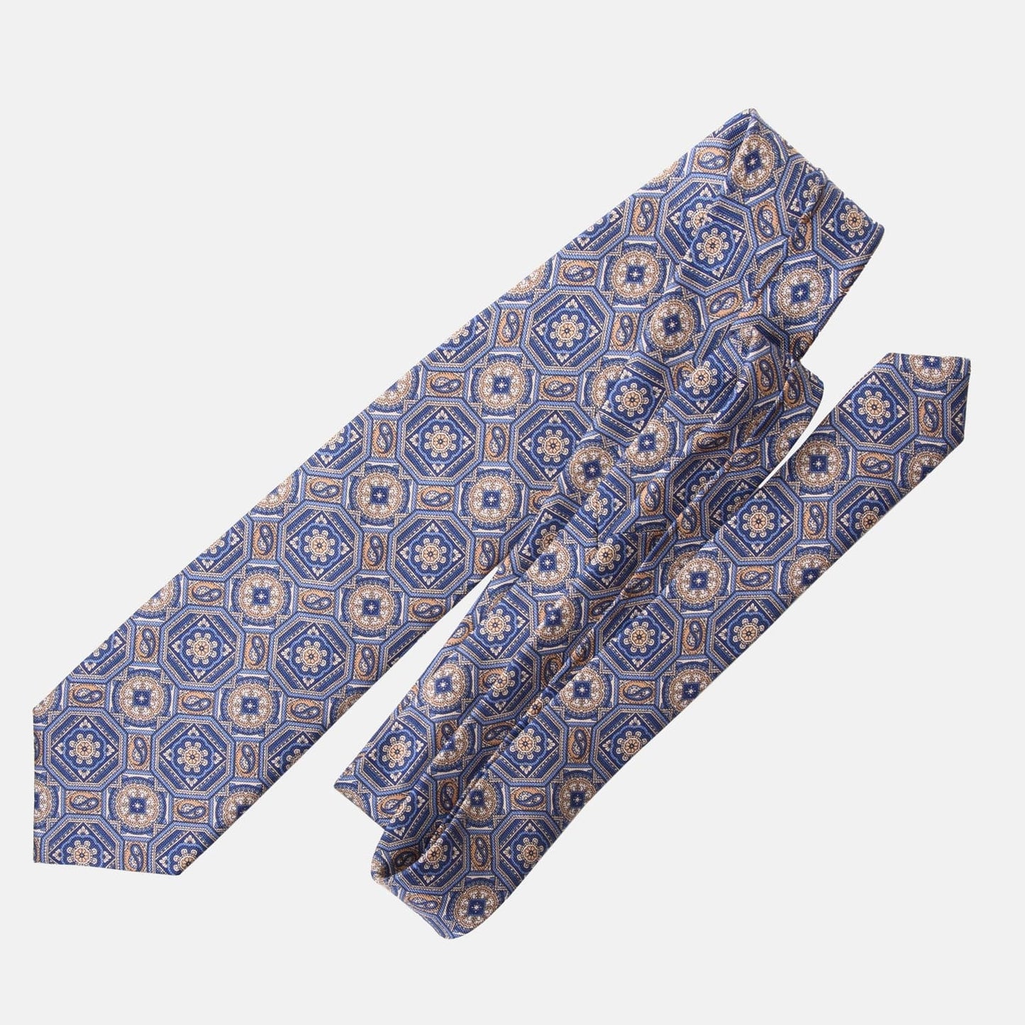 Mantova - Printed Silk Tie - Blue