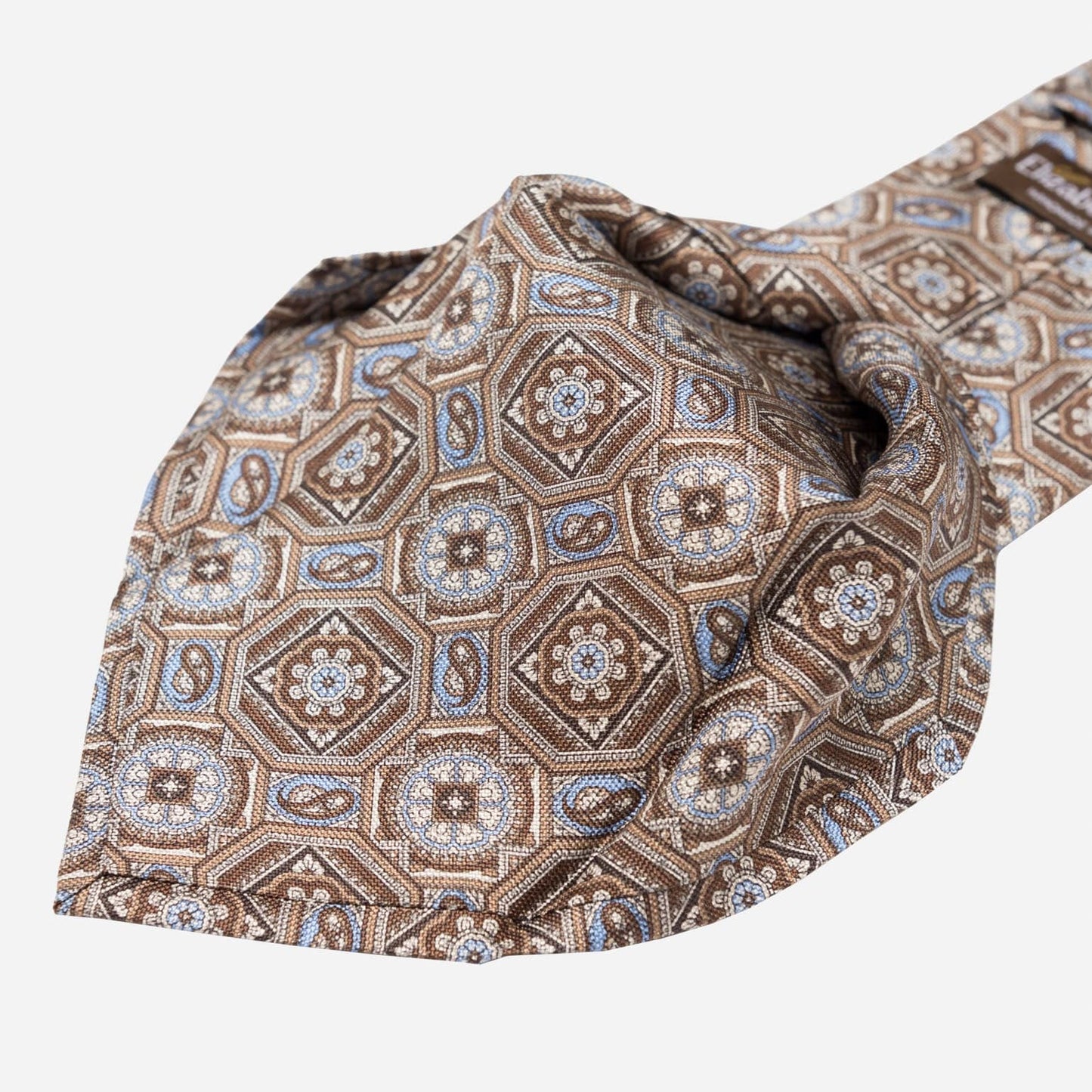 Mantova - Printed Silk Tie - Brown