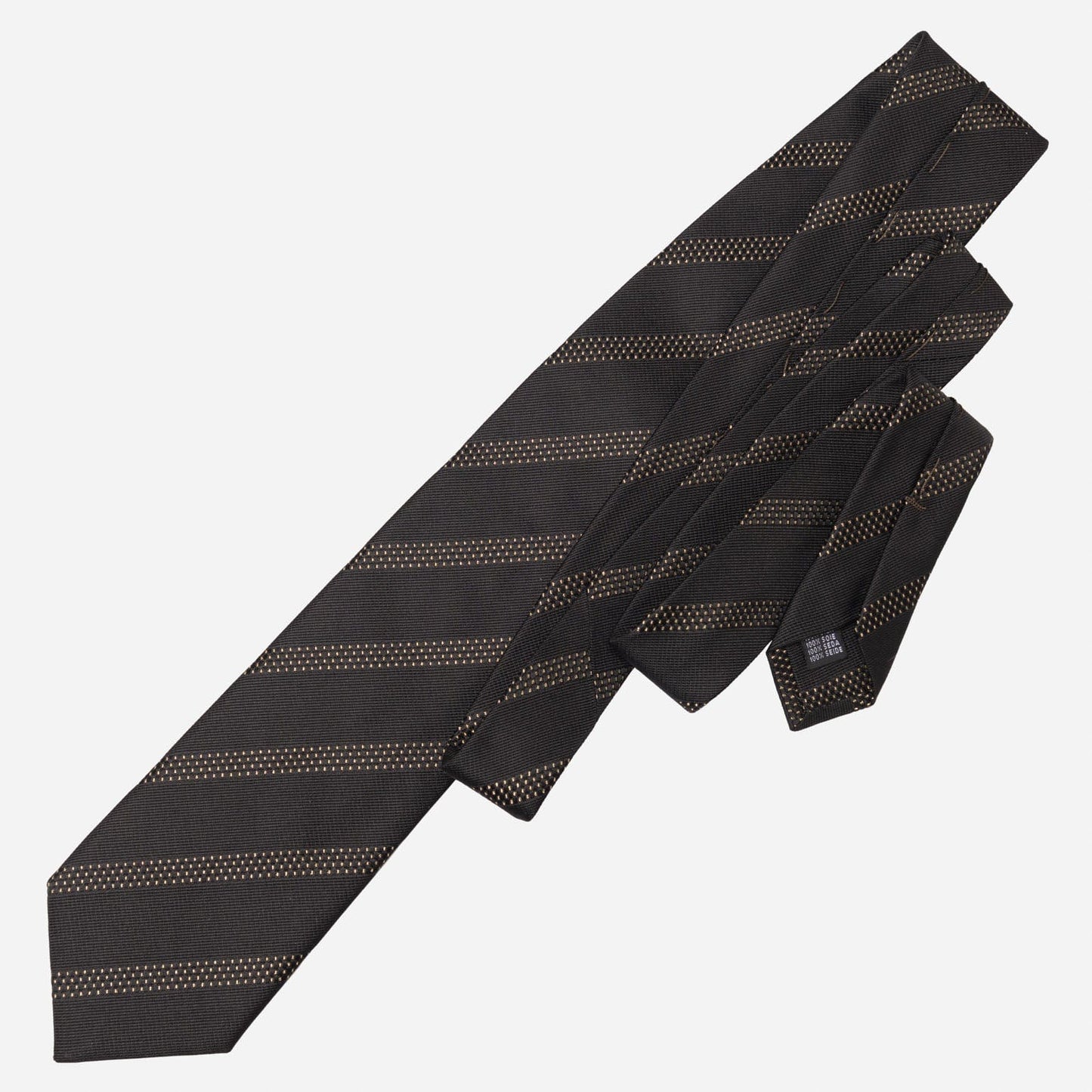 Milano - Silk Jacquard Tie - Black and Gold