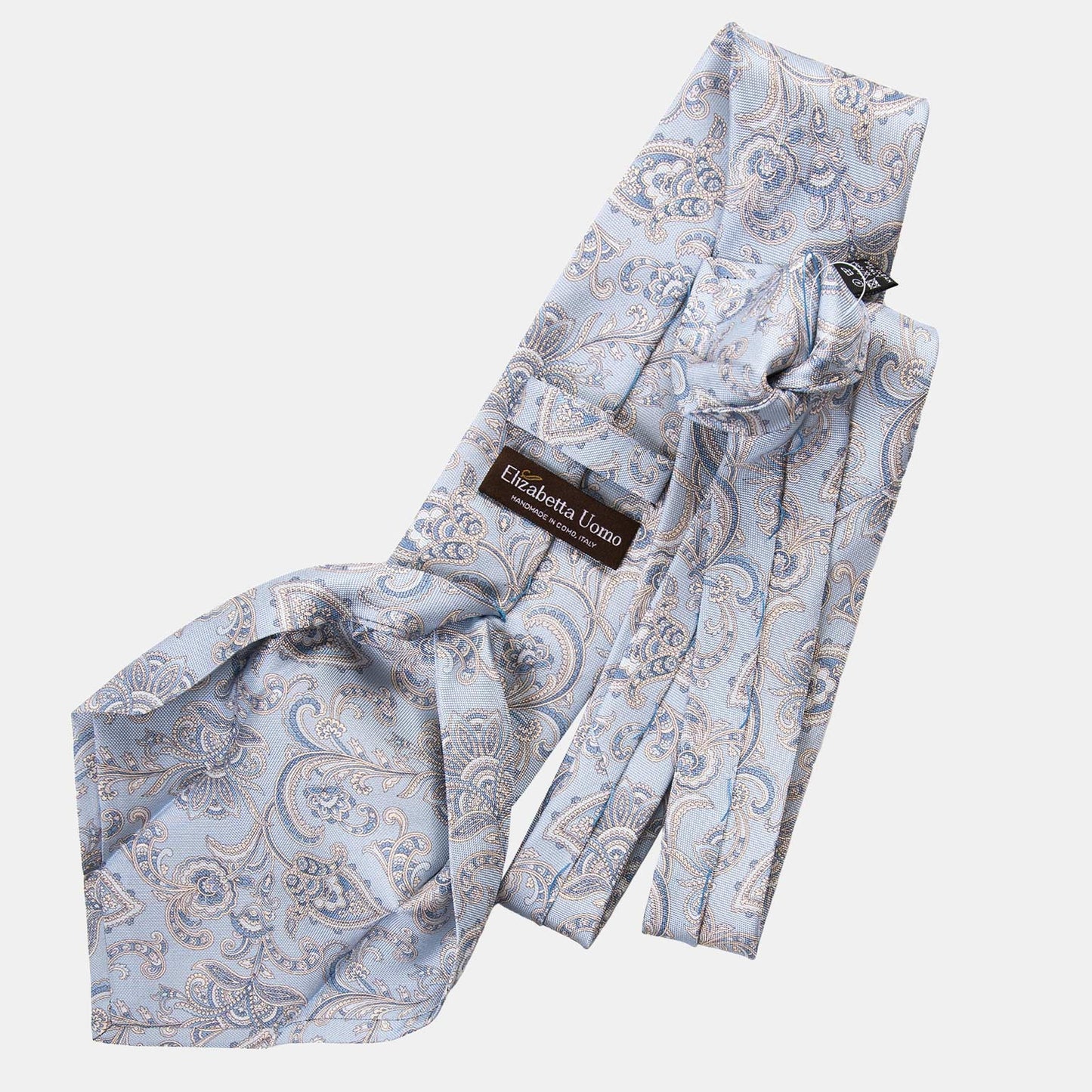 Novara - Printed Silk Tie - Sky Blue