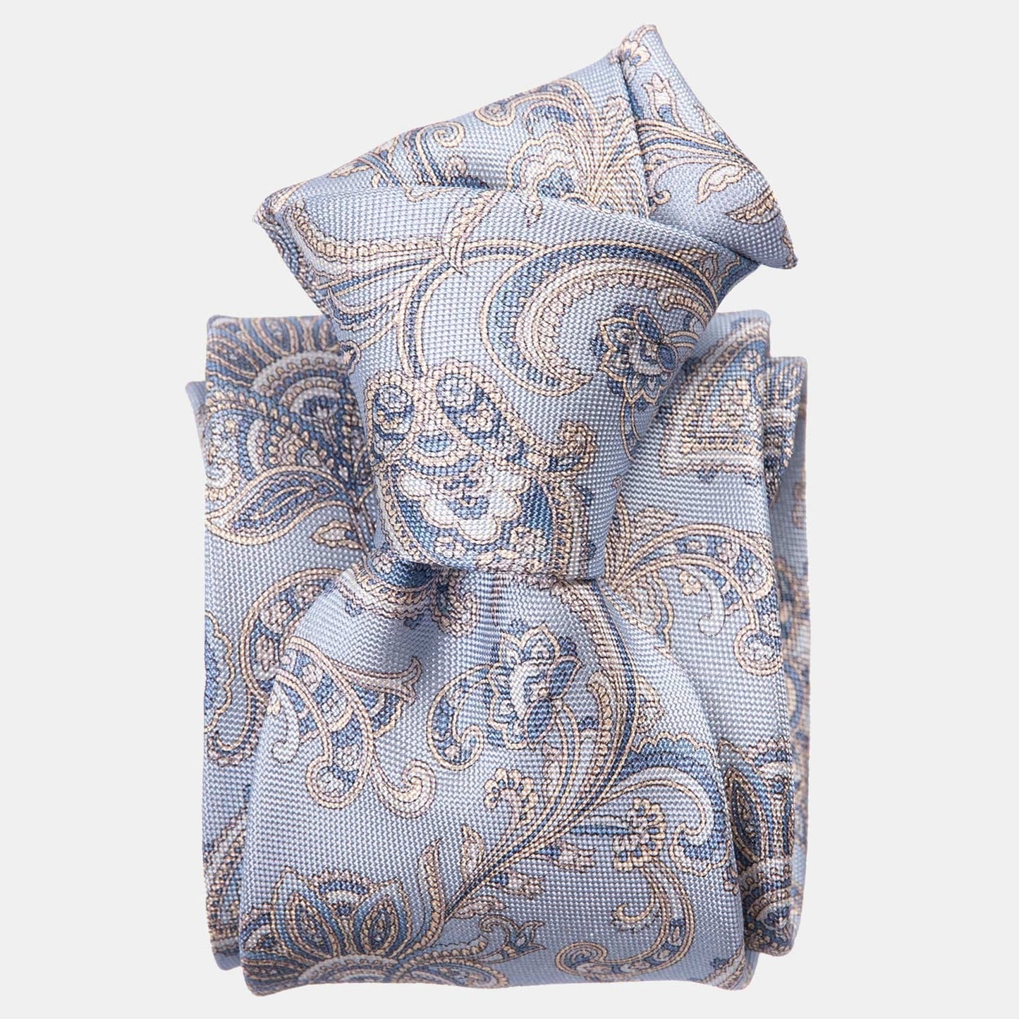 Novara - Printed Silk Tie - Sky Blue