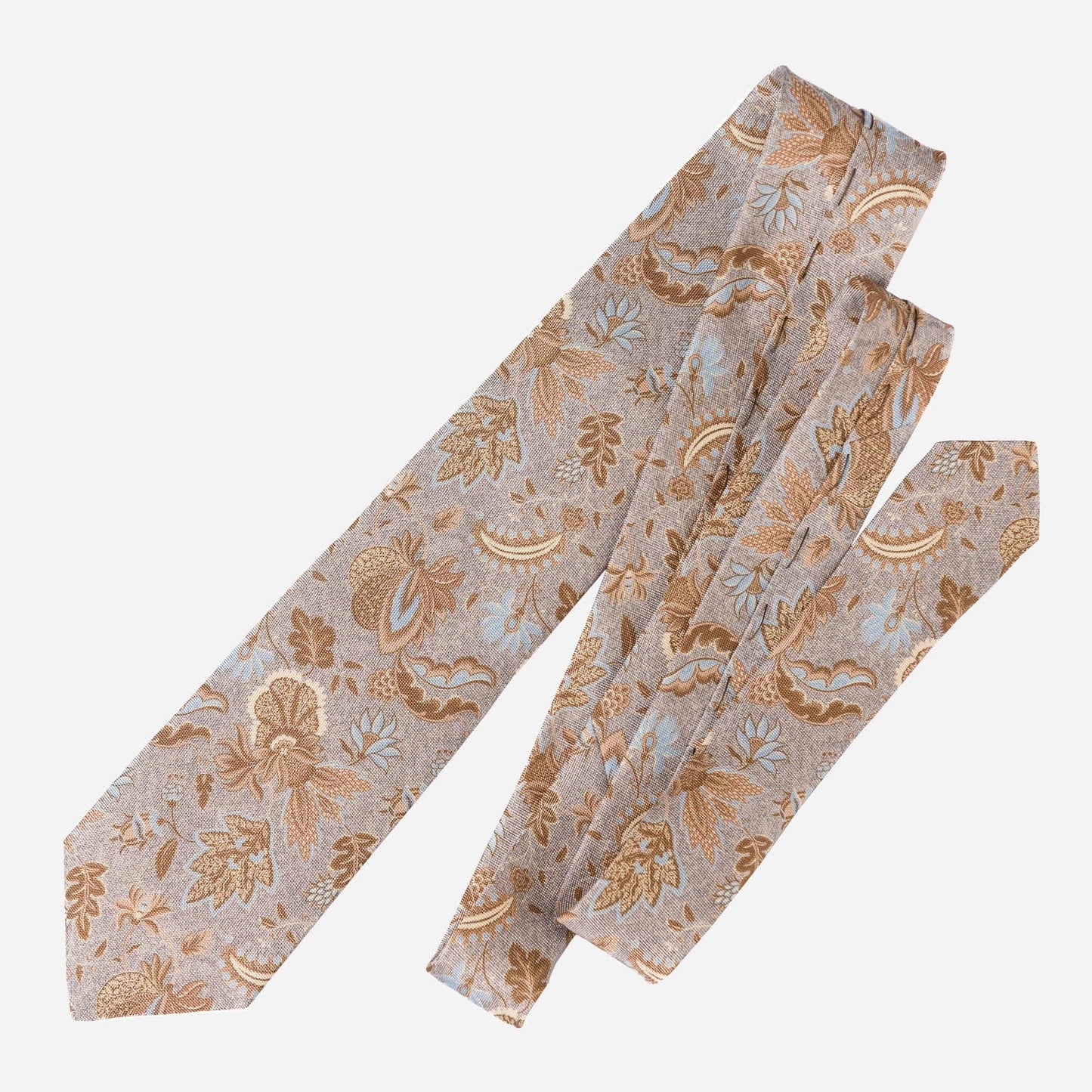 Medici - Printed Silk Tie - Dusty Blue