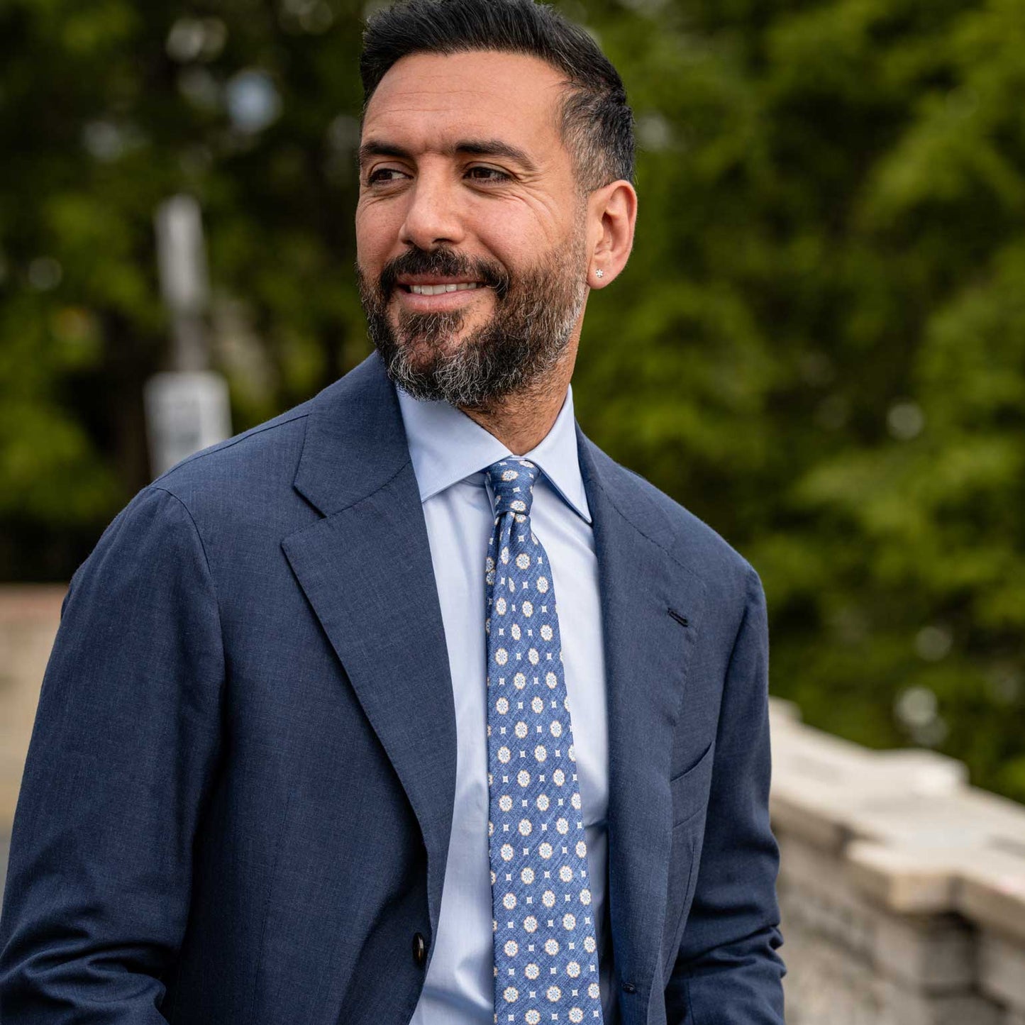 Antinori - Printed Silk Tie - Blue