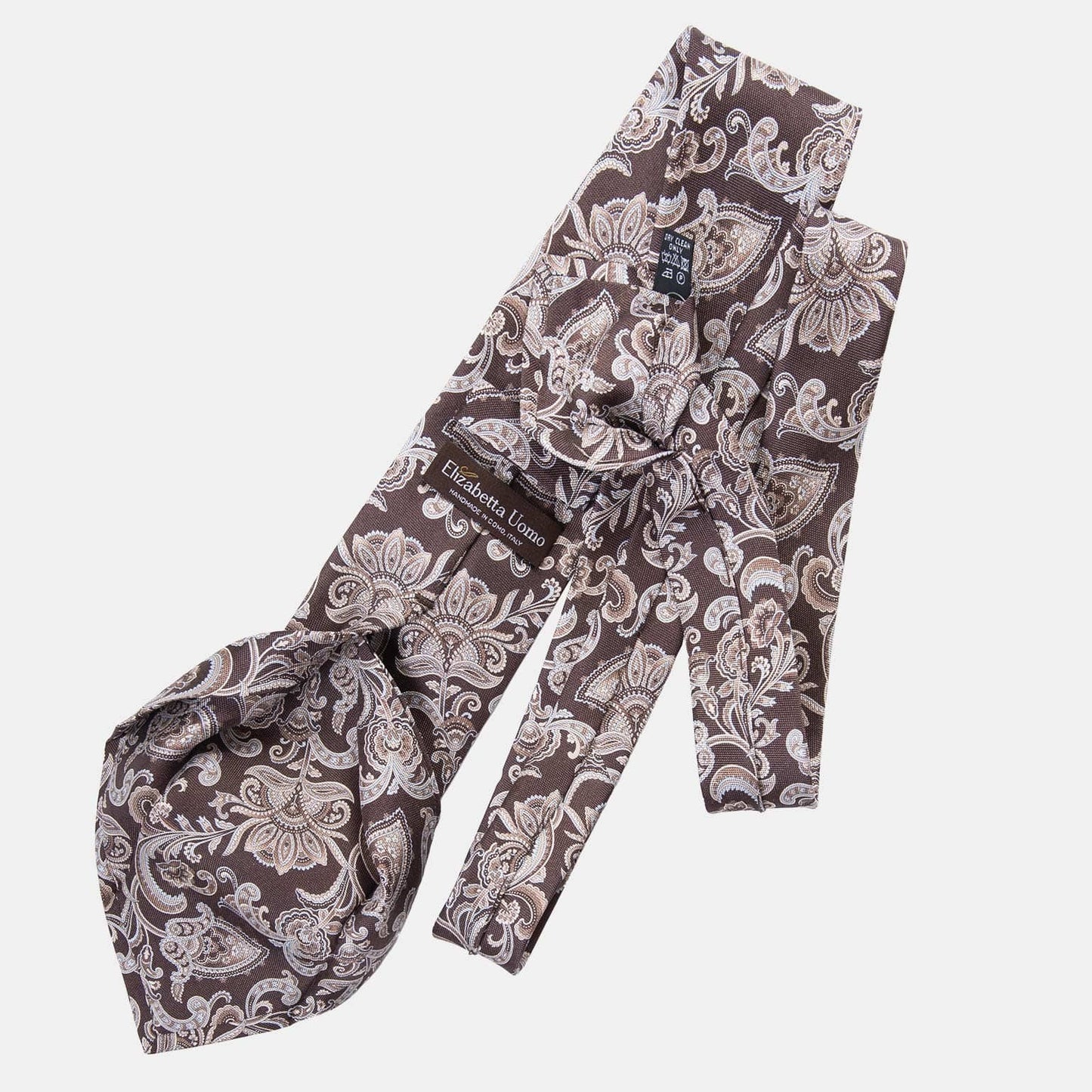 Novara - Printed Silk Tie - Brown