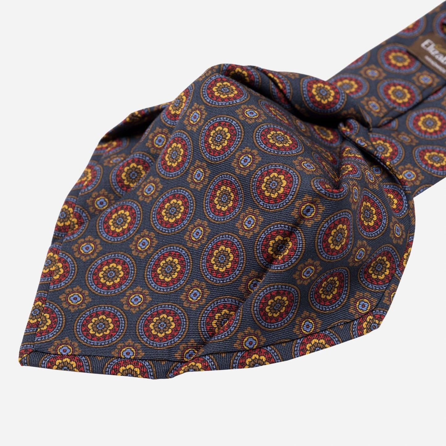 La Vigna - Printed Wool & Silk Tie - Navy