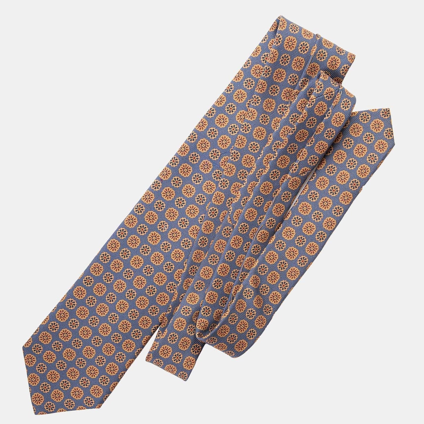 Claudius - Printed Madder Silk Tie - Venetian Blue