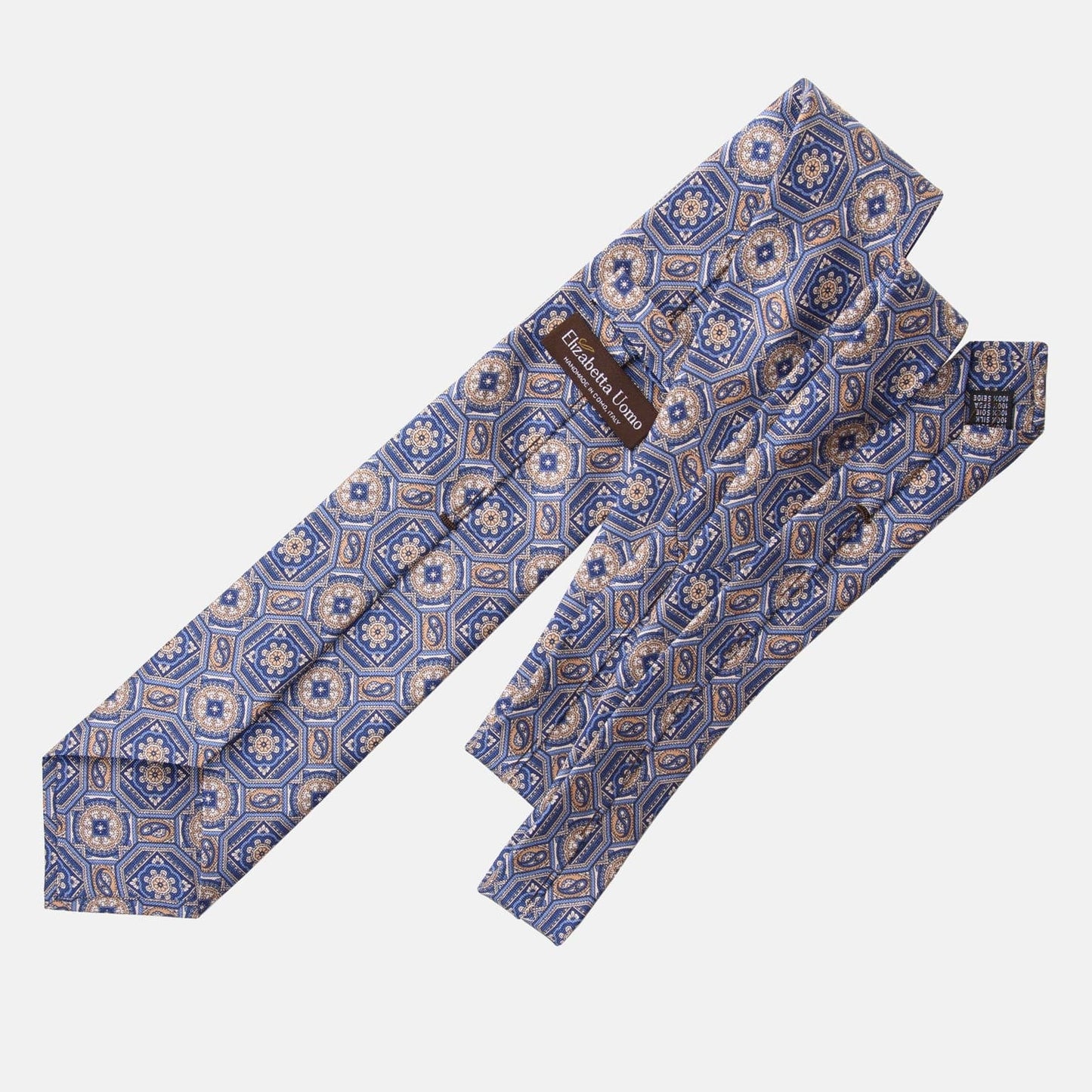 Mantova - Printed Silk Tie - Blue