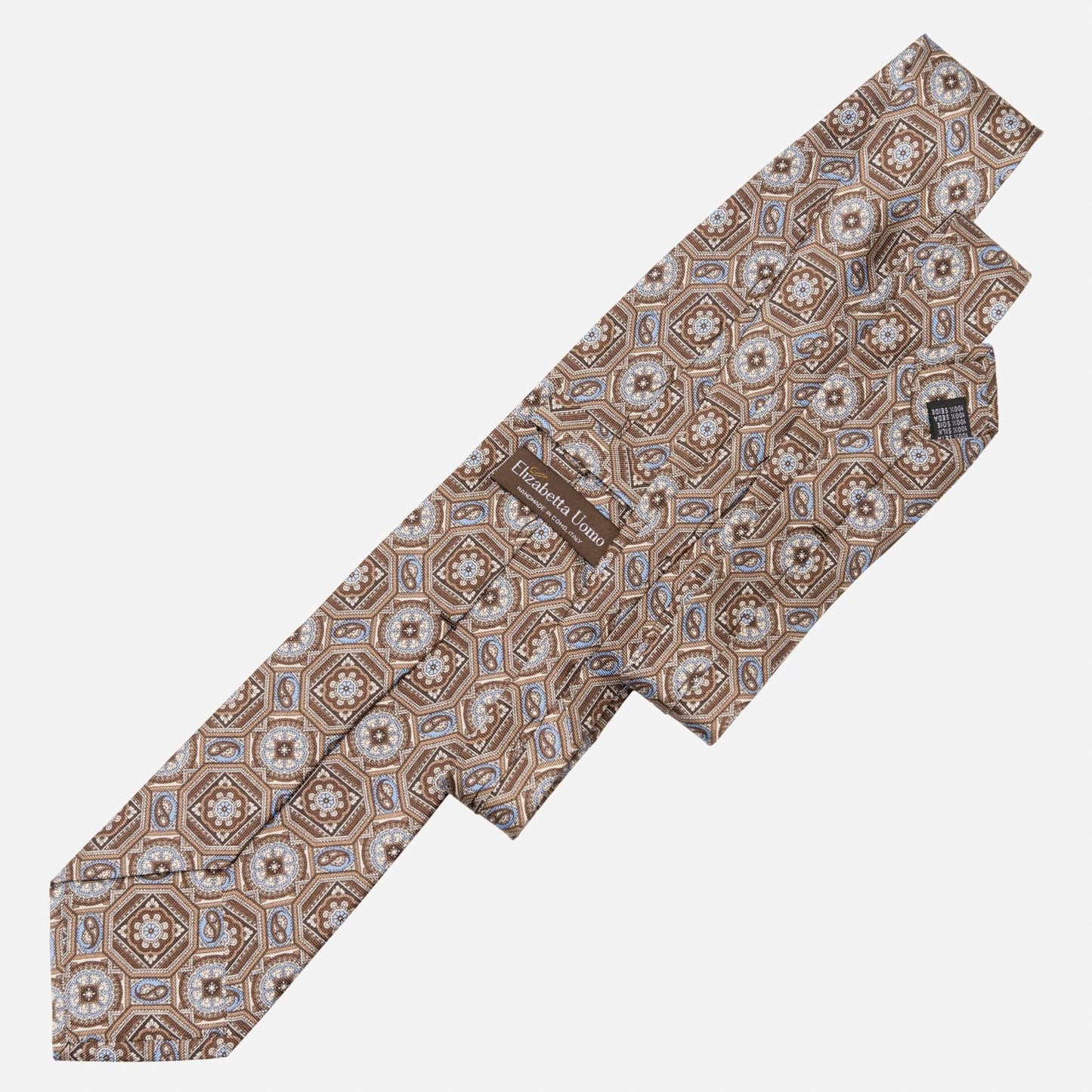 Mantova - Printed Silk Tie - Brown
