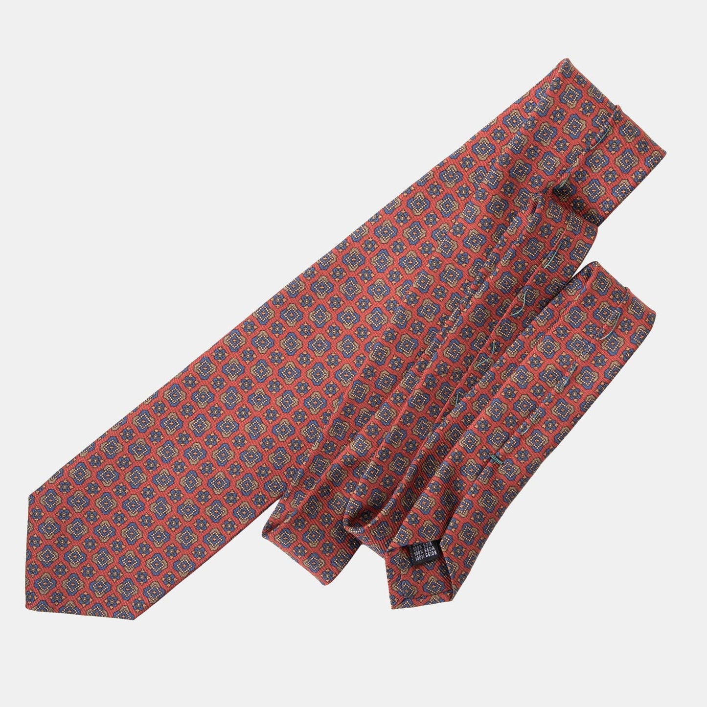 Parma - Printed Madder Silk Tie - Barn Red