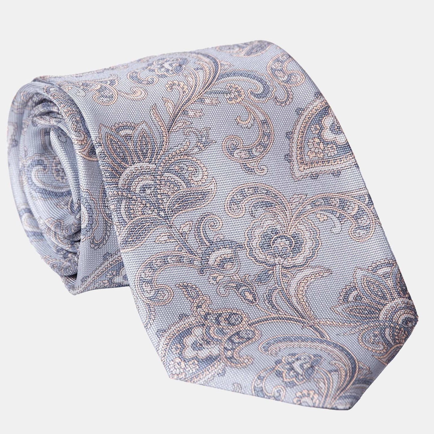 Novara - Printed Silk Tie - Sky Blue