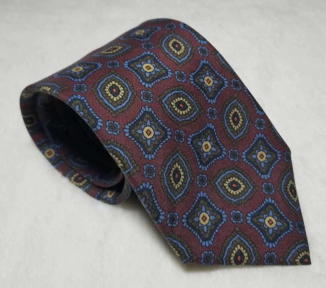 Burgundy Geometric Ancient Madder Silk Tie