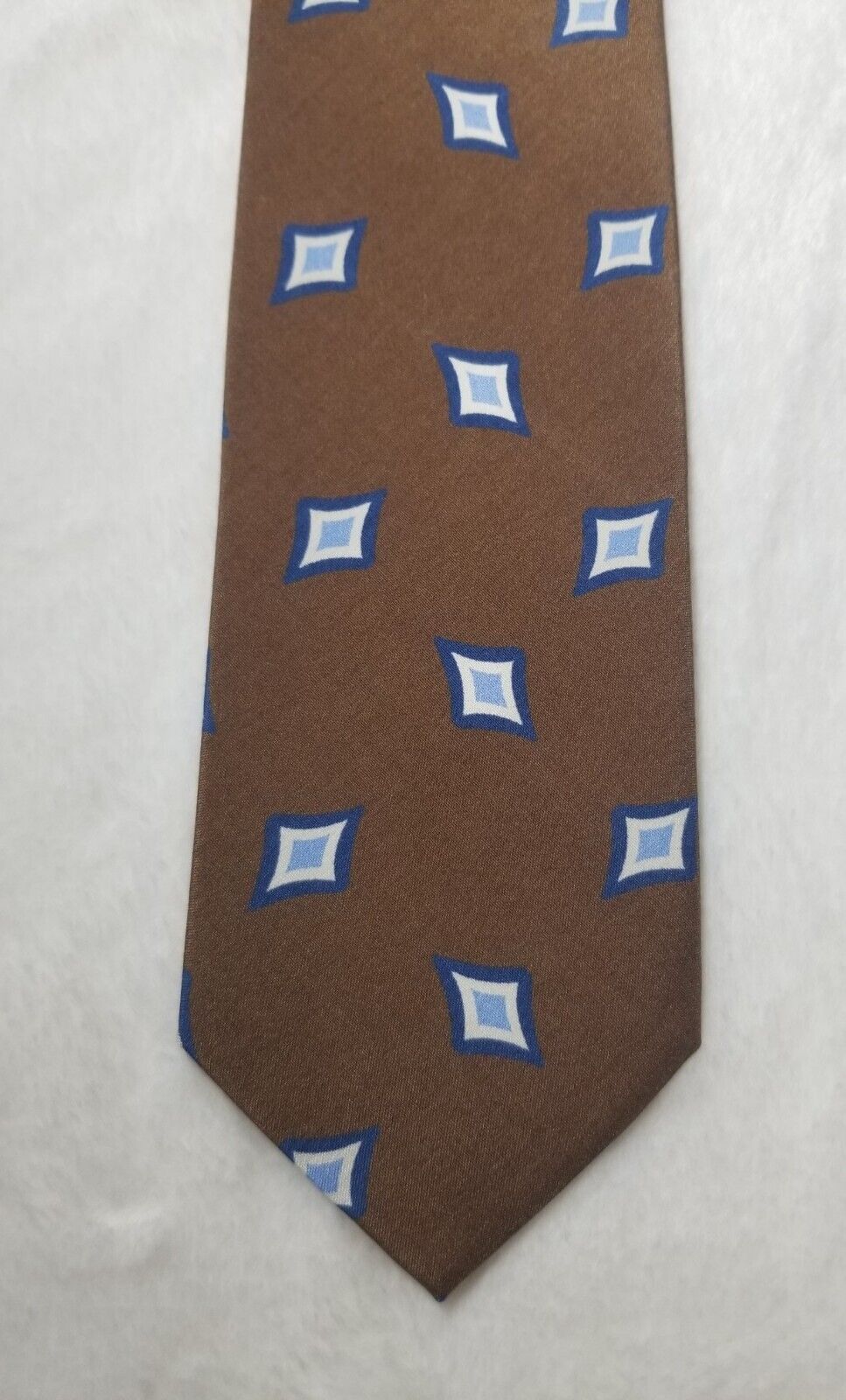 Brown Geometric Ancient Madder Silk Tie (Handmade in Italy)