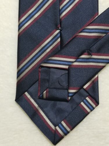 Navy Blue Striped Silk Repp Tie