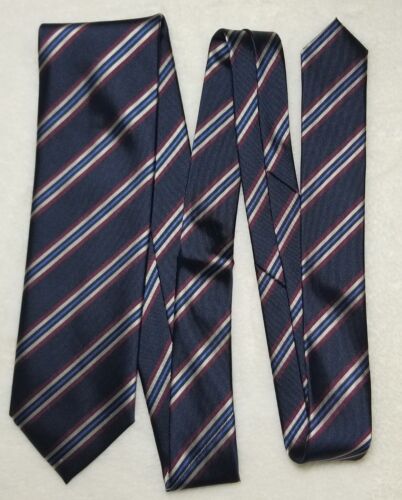 Navy Blue Striped Silk Repp Tie