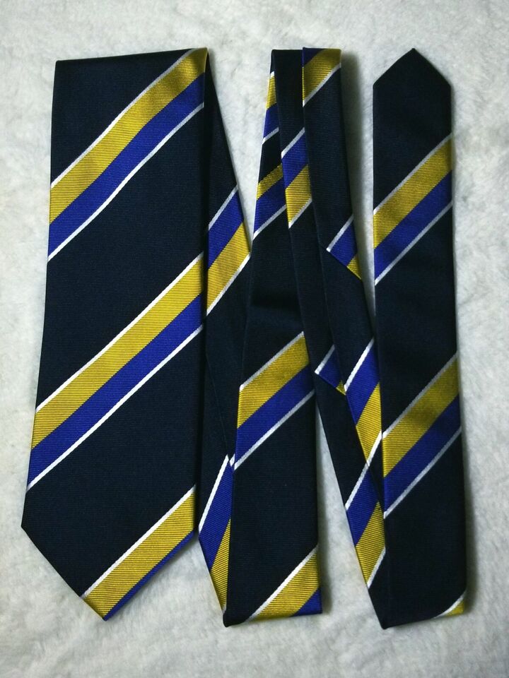 Navy Blue Regimental Stripe Repp Silk Tie