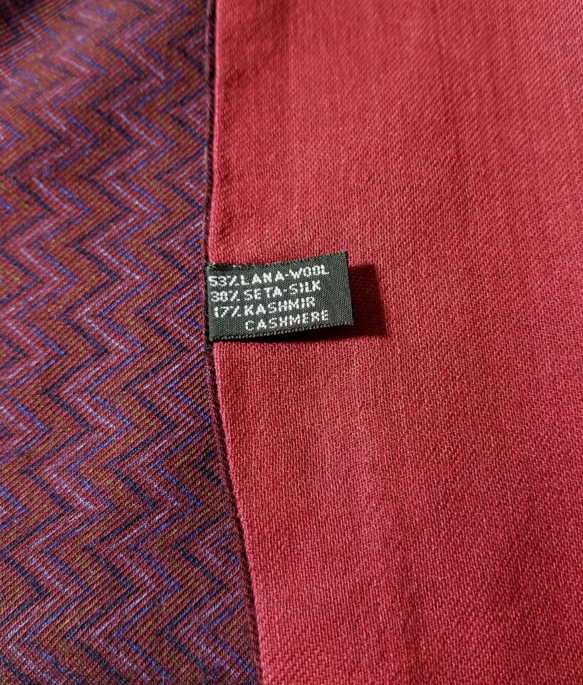 Reversible Burgundy Wool/Silk/Cashmere Scarf