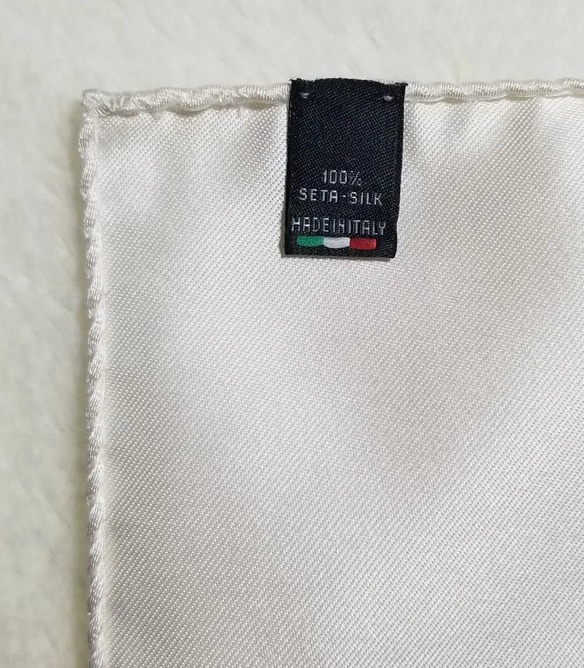 White Silk Satin Pocket Square