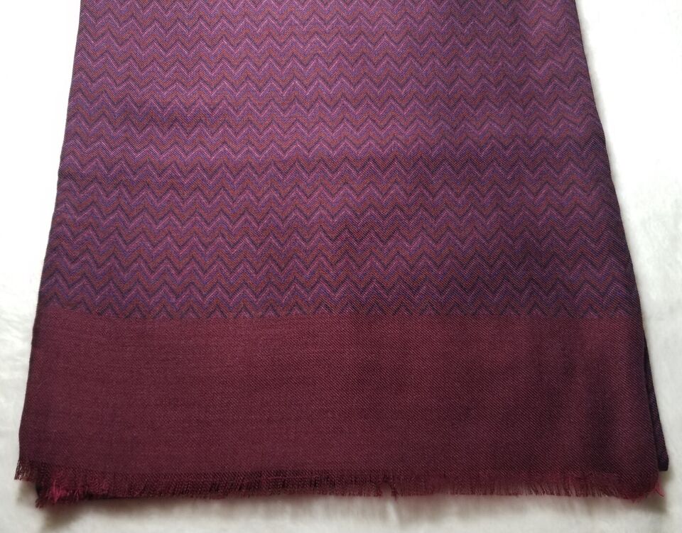 Reversible Burgundy Wool/Silk/Cashmere Scarf