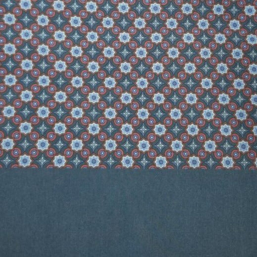 Reversible Navy Blue Foulard Ancient Madder Silk Scarf