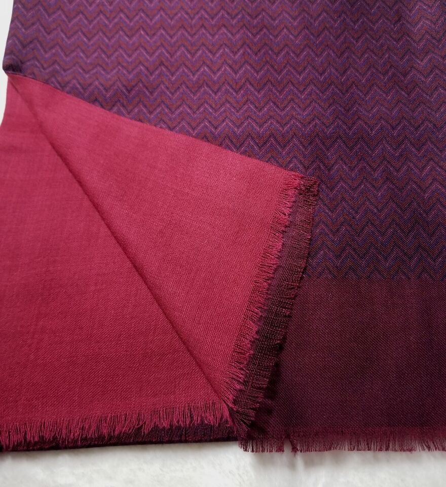 Reversible Burgundy Wool/Silk/Cashmere Scarf