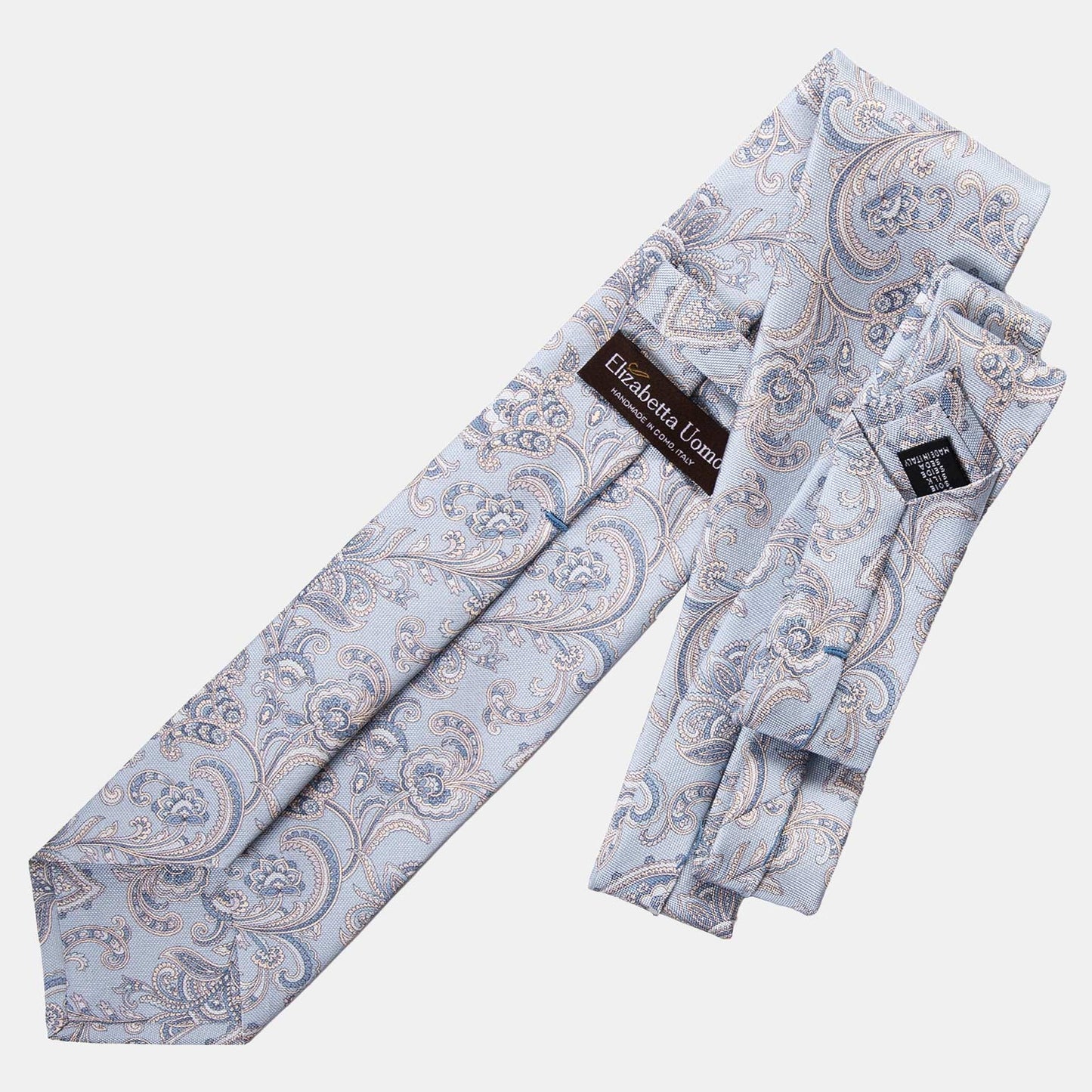 Novara - Printed Silk Tie - Sky Blue
