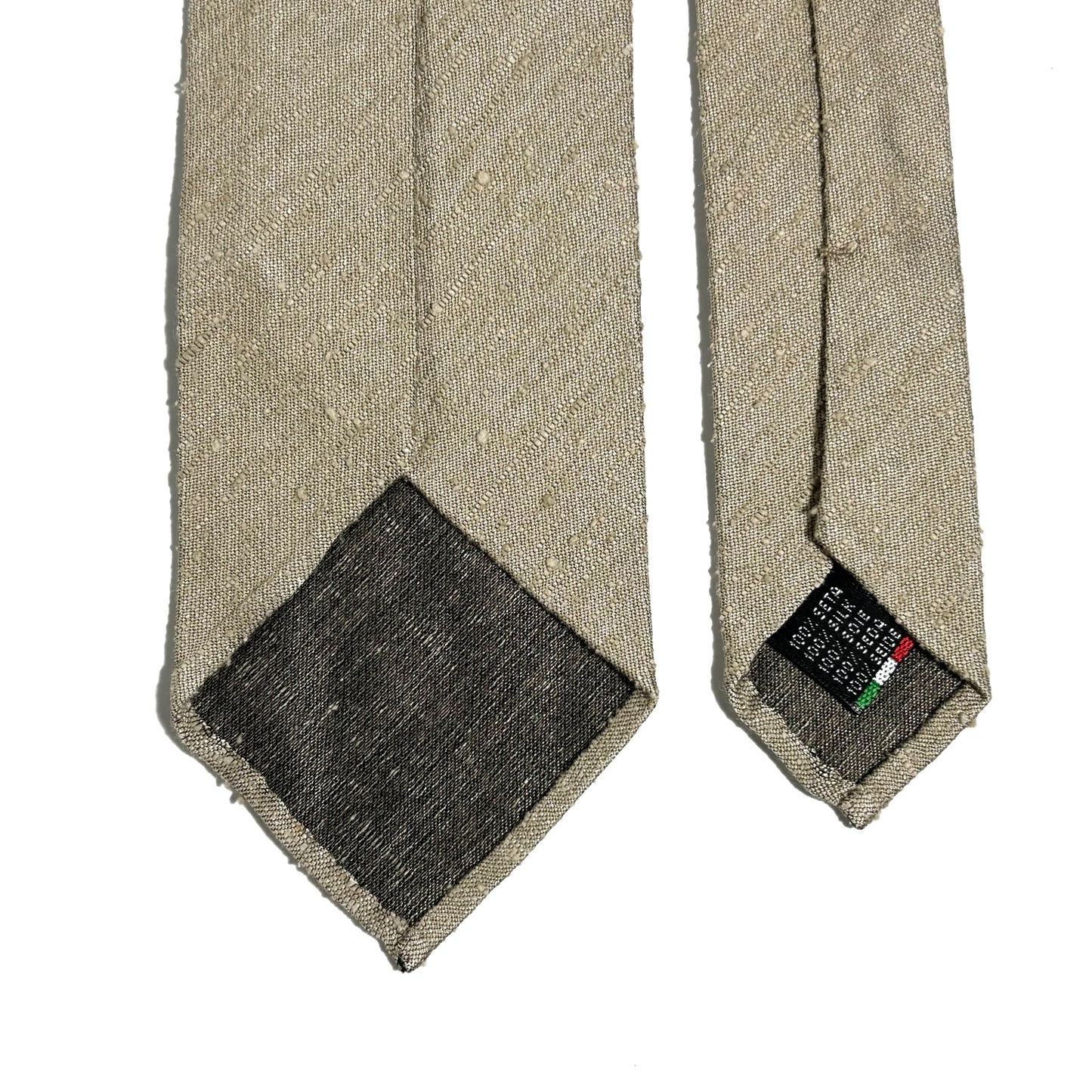 Untipped Light Beige Silk Shantung Tie