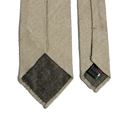 Untipped Light Beige Silk Shantung Tie