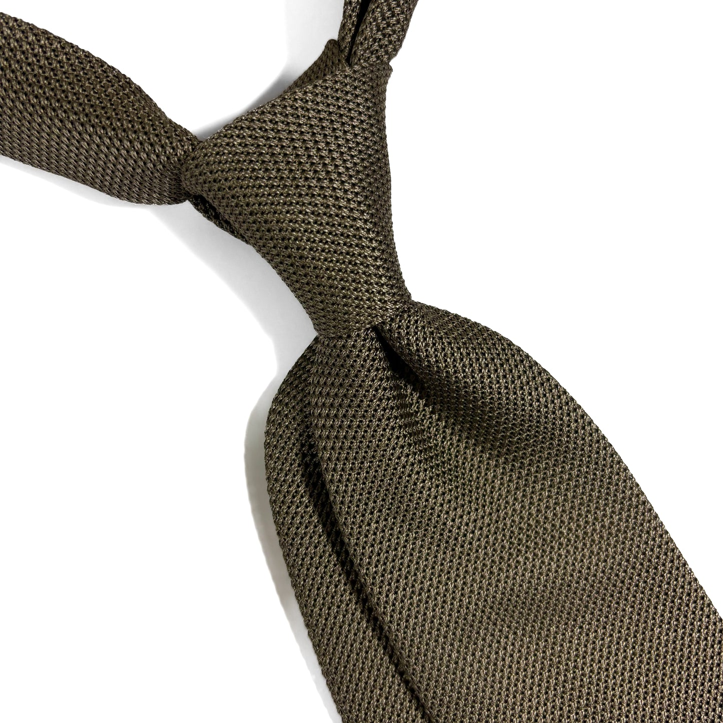 Olive Green Silk Grenadine Tie (Garza Fina)