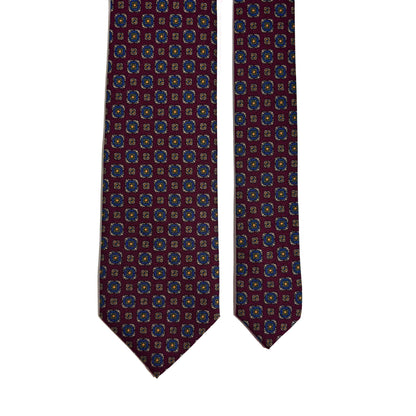 Burgundy Geometric Italian Madder Silk Tie