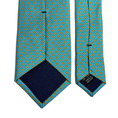 Light Aqua Blue Floral Silk Tie