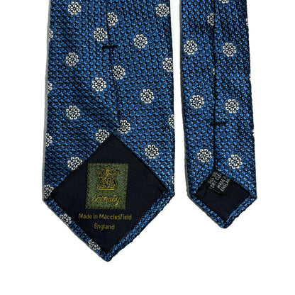 Blue Floral Silk Grenadine Tie (English Weave)