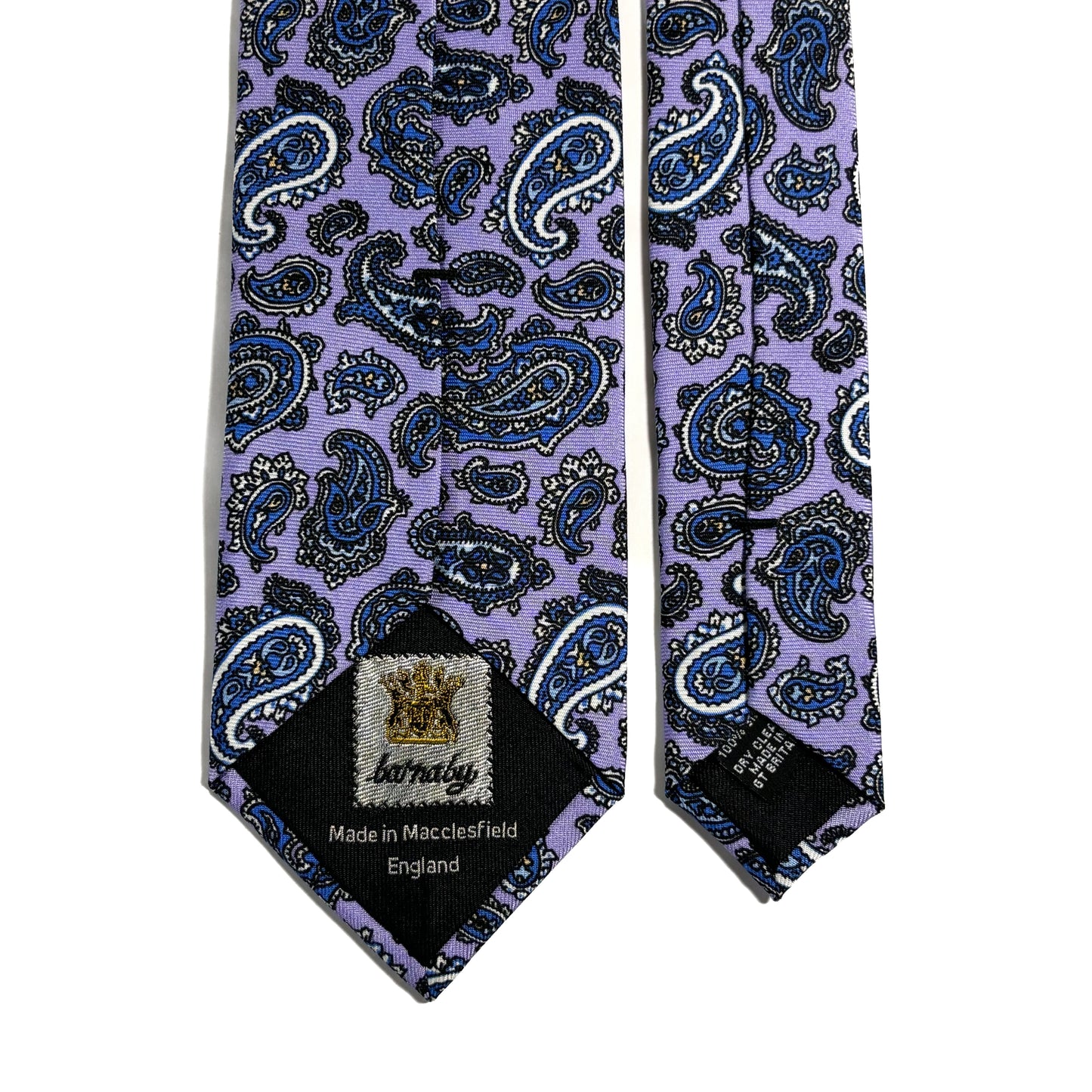 Lilac Purple Paisley Printed Silk Twill Tie