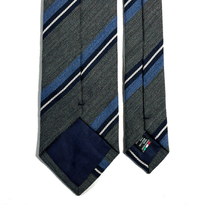 Gray Striped Wool/Silk Tie
