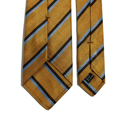 Gold Striped Silk Jacquard Tie