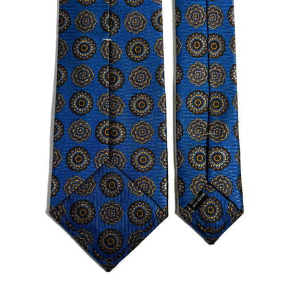 Light Blue & Gold Geometric Silk Jacquard Tie