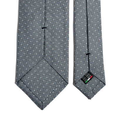 Gray Italian Panama Weave Silk Tie
