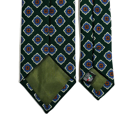 Forest Green Geometric Wool Challis Tie