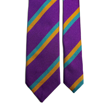 Purple Striped Silk Repp Tie