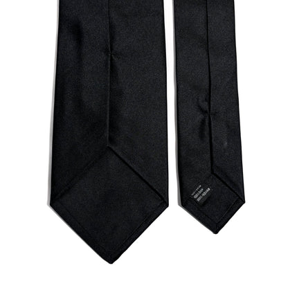 Solid Black Silk Satin Tie