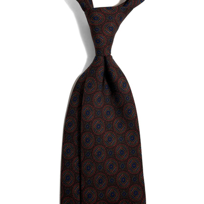 Brown Medallion Italian Madder Silk Tie