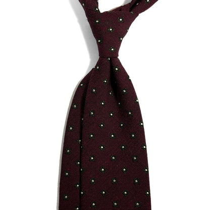 Burgundy Floral Wool/Silk Jacquard Tie