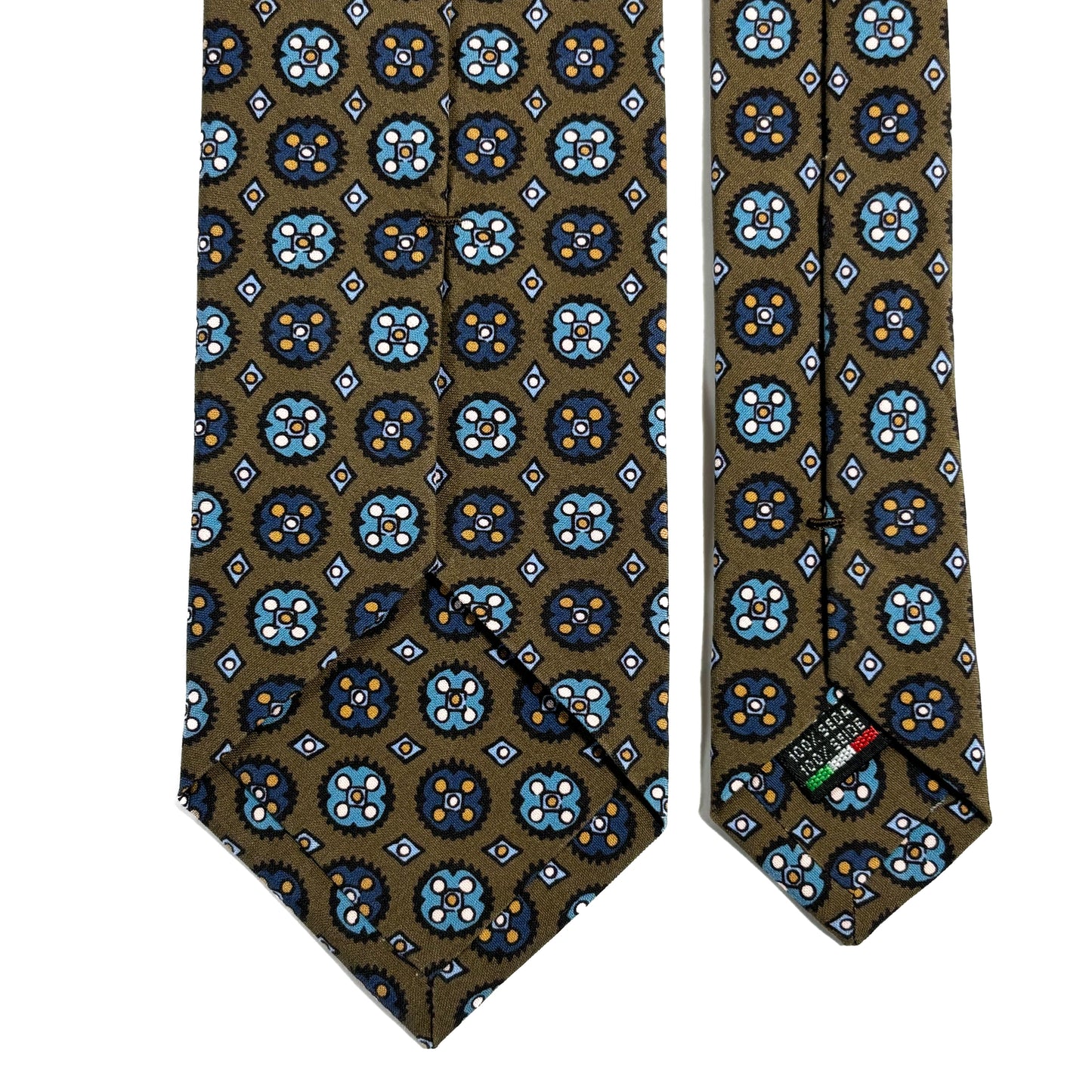 Olive Green Floral Ancient Madder Silk Tie