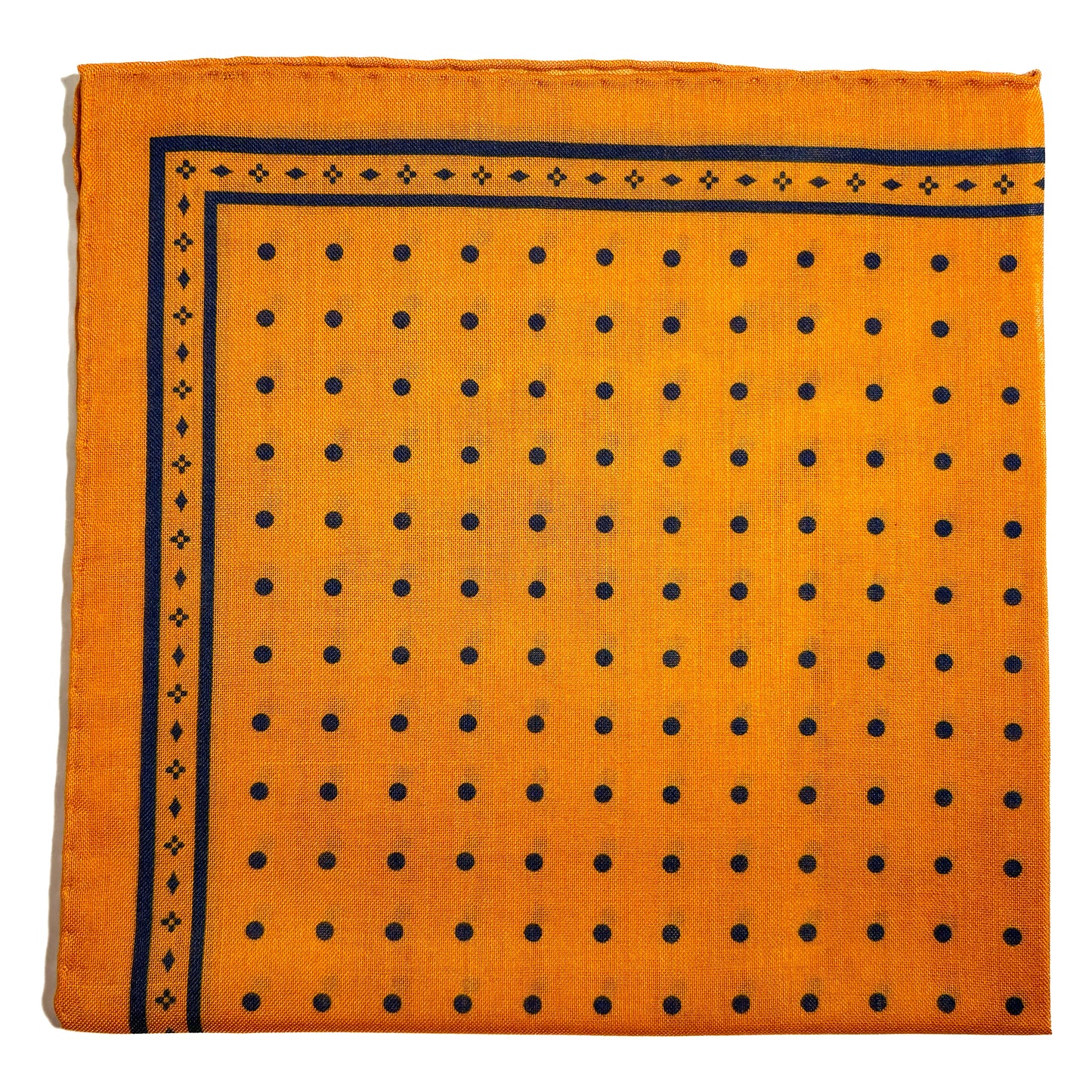 Mustard Yellow - Polka Dot - Wool/Silk Pocket Square