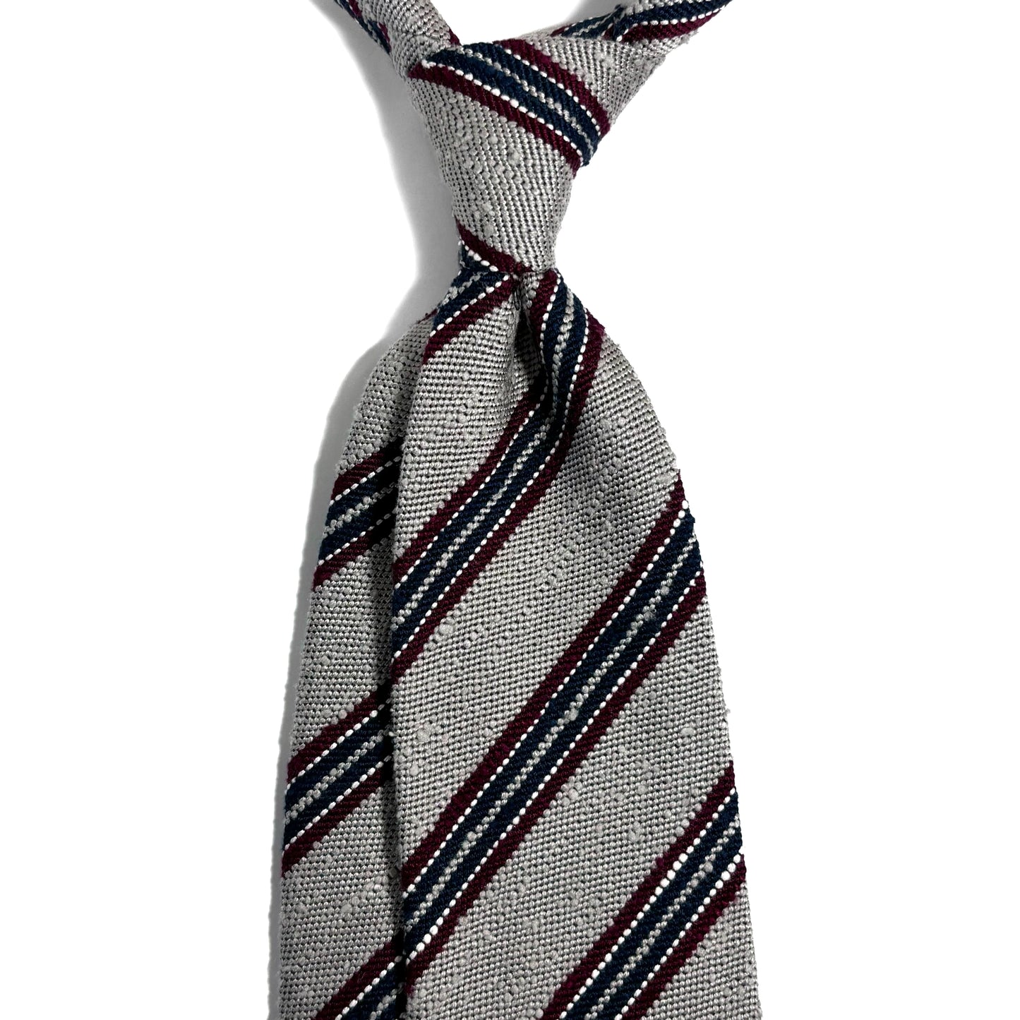 Light Gray Stripe Untipped Silk Shantung Tie