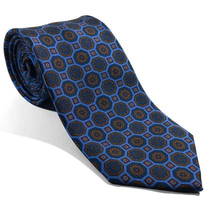Light Blue Geometric Ancient Madder Silk Tie