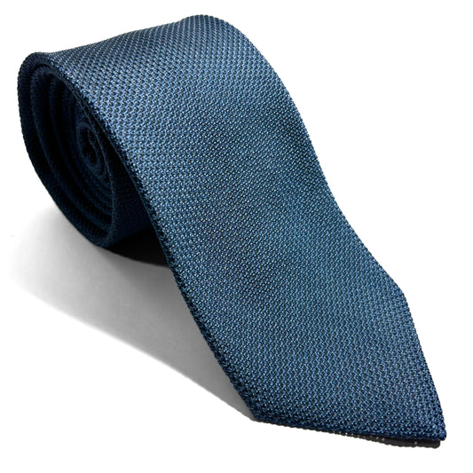 Avion Blue Silk Grenadine Tie (Garza Fina)