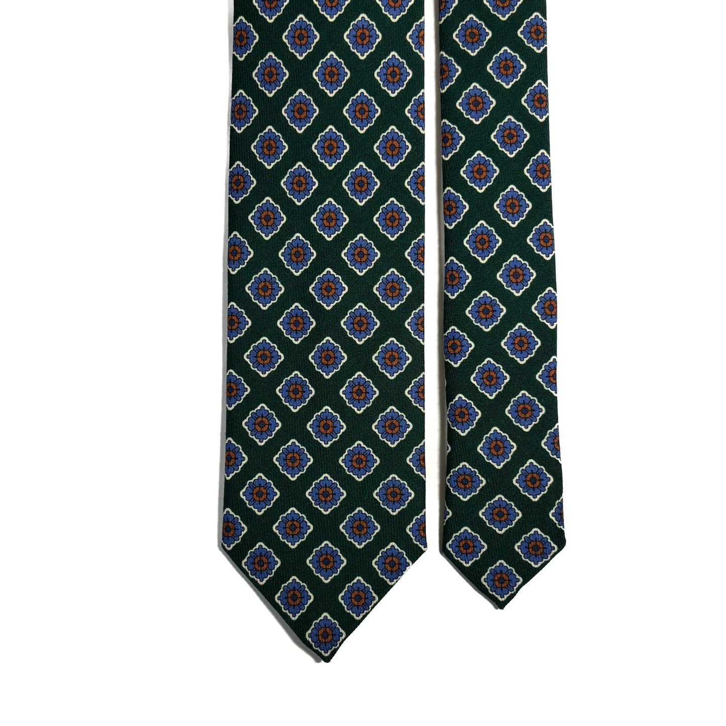 Forest Green Geometric Wool Challis Tie