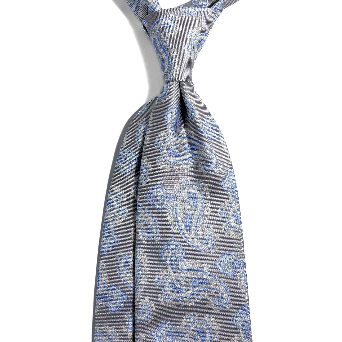 Light Gray Paisley Jacquard Silk Tie